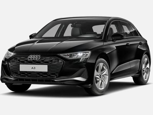 Schwarz (mythosschwarz metallic) Gebraucht 2025 Audi A3 Sportback Advanced Kombi | 32.431 € (Guter Preis) - Bild 1/2