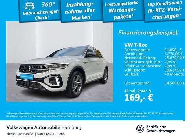Pure white/schwarz Gebraucht 2025 VW T-Roc R-line SUV | 31.850 € (Guter Preis) - Bild 1/3