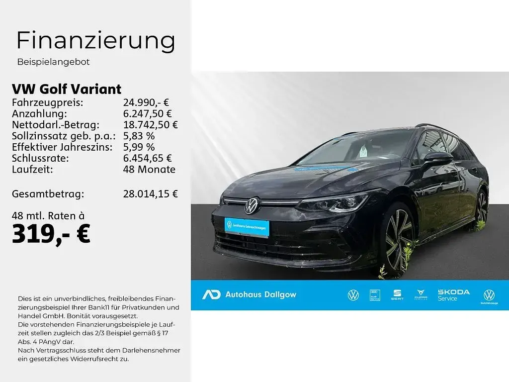 Gebraucht VW Golf VIII R-line 131 PS (96 kW) 2024 Schwarz Kombi