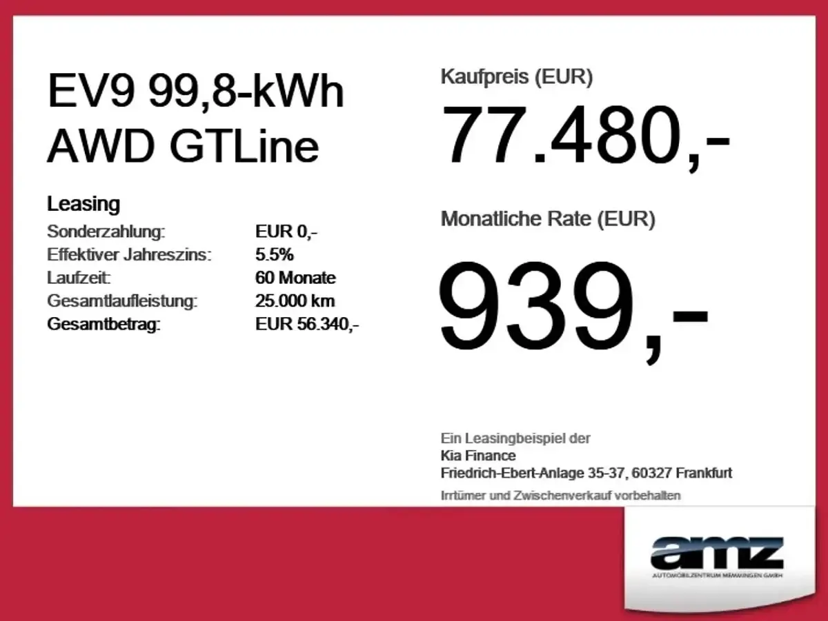 Neu Kia EV9 GT-Line 283 kW (385 PS) 2025 Iceberg green m SUV