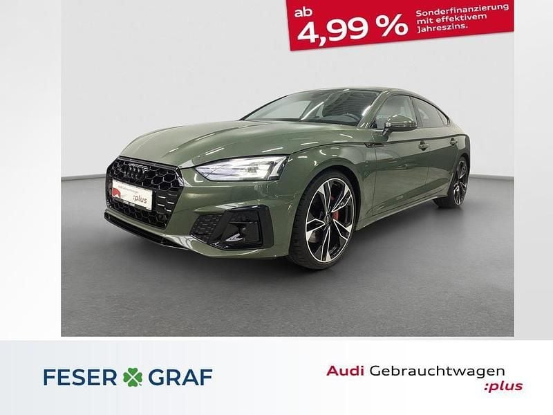 Distriktgrün metallic Gebraucht 2023 Audi A5 Sportback S-Line Kleinwagen | 43.980 € (Teuer) - Bild 1/4
