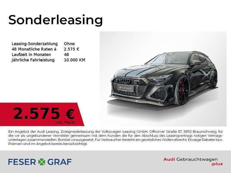 Mythosschwarz metallic Gebraucht 2024 Audi RS6 Ambiente Kombi | 224.990 € (Etwas zu teuer) - Bild 1/4