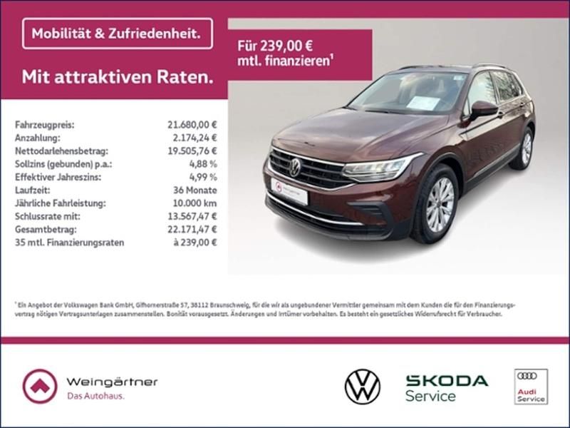 Usado VW Tiguan 150 HP (110 kW) 2021 Castanho SUV