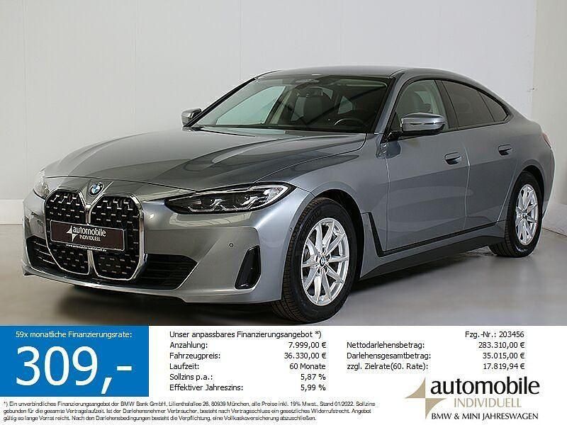 Skyscraper grau met. Gebraucht 2023 BMW 420 Gran Coupé Sport Line Coupé | 36.239 € (Guter Preis) - Bild 1/4
