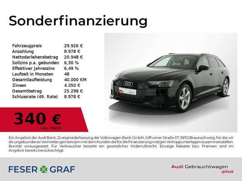 Brillantschwarz Gebraucht 2022 Audi A6 Ambiente Kombi | 29.926 € (Fairer Preis) - Bild 1/2