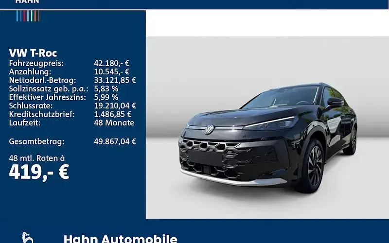 Neu VW T-Roc Style 116 PS (85 kW) 2026 Schwarz SUV
