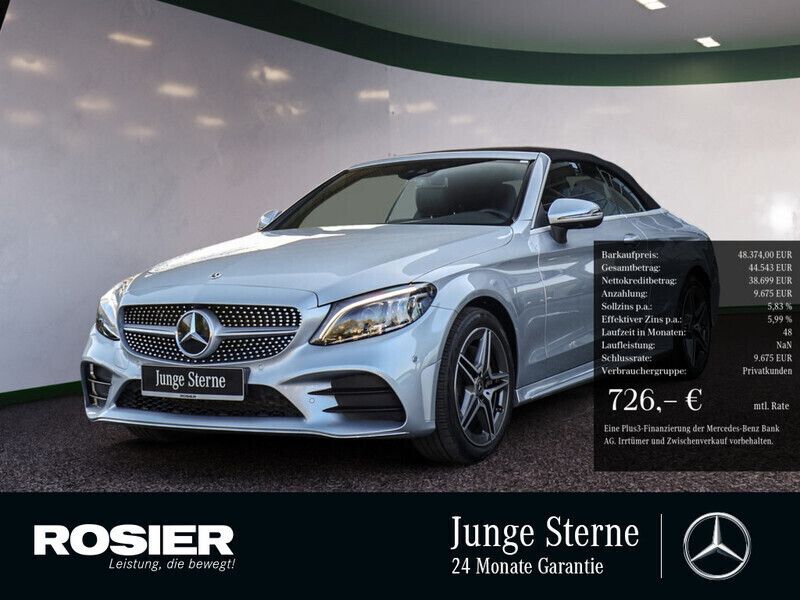 Silber Gebraucht 2024 Mercedes C200 AMG Cabrio | 48.374 € (Teuer) - Bild 1/4