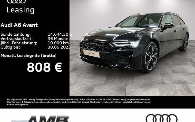 Mythosschwarz metallic Neu 2024 Audi A6 S-Line Kombi | 85.880 € (Teuer) - Bild 1/4