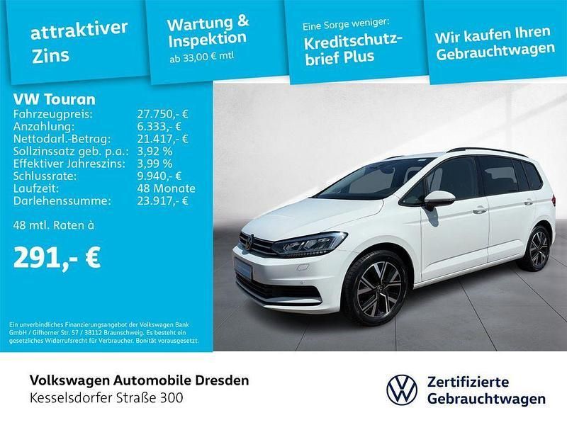 Pure white Gebraucht 2022 VW Touran Comfortline Van / Kleinbus | 27.750 € (Fairer Preis) - Bild 1/4