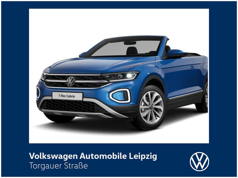 Blau Gebraucht 2022 VW T-Roc Cabriolet Style Cabrio | 35.691 € (Teuer) - Bild 1/3