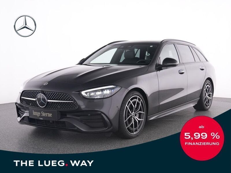 Grau metalliclack graphitgrau Gebraucht 2024 Mercedes C300 AMG Kombi | 48.445 € (Fairer Preis) - Bild 1/4