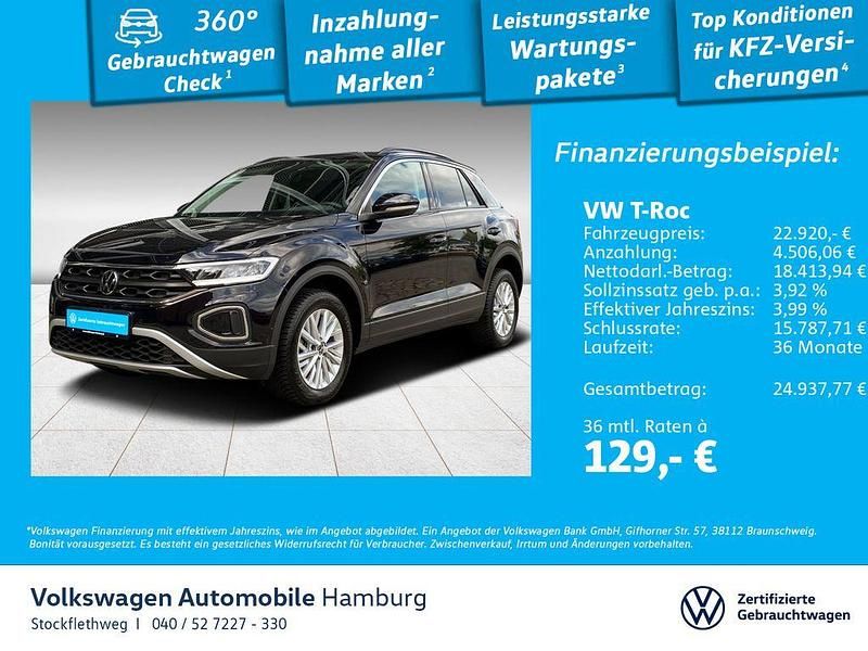 2t deep black perleffekt Gebraucht 2025 VW T-Roc Life SUV | 22.920 € (Fairer Preis) - Bild 1/3
