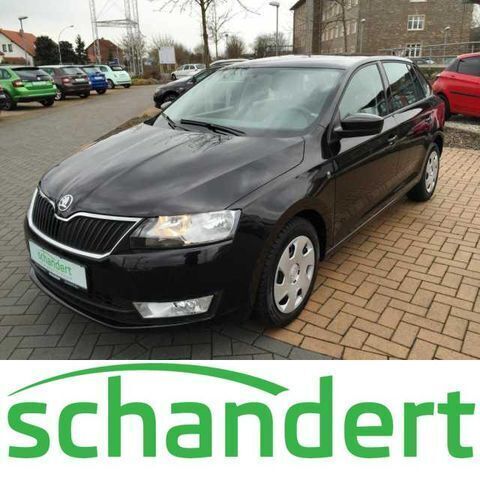 Schwarz metallic Gebraucht 2014 Skoda Rapid Ambition Kombi | 14.450 € - Bild 1/4