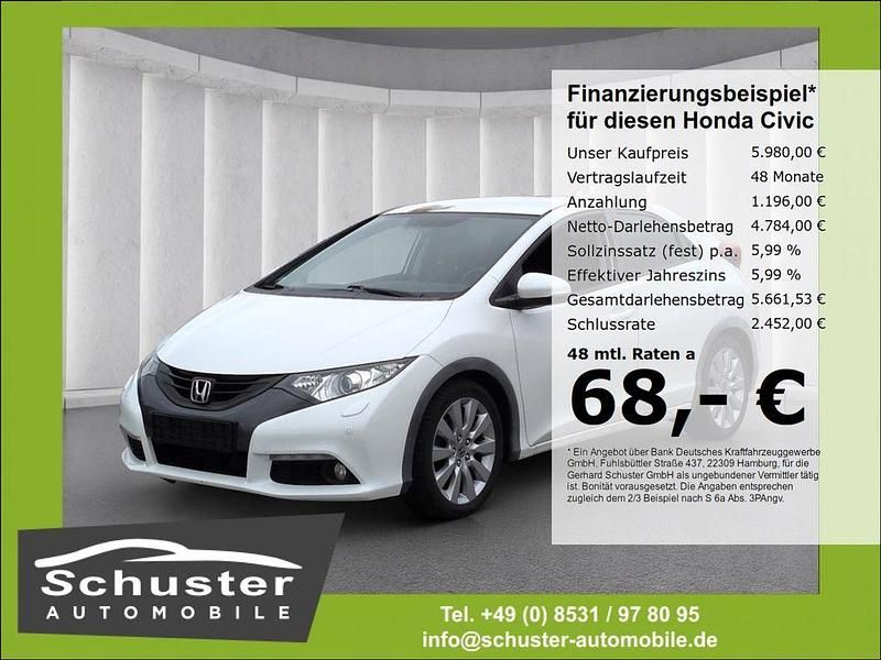 Weiß Gebraucht 2014 Honda Civic Sport Limousine | 5.980 € (Superpreis) - Bild 1/4