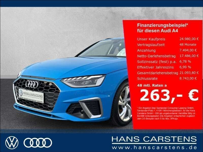 Blau Gebraucht 2020 Audi A4 S-Line Kombi | 24.980 € (Superpreis) - Bild 1/4