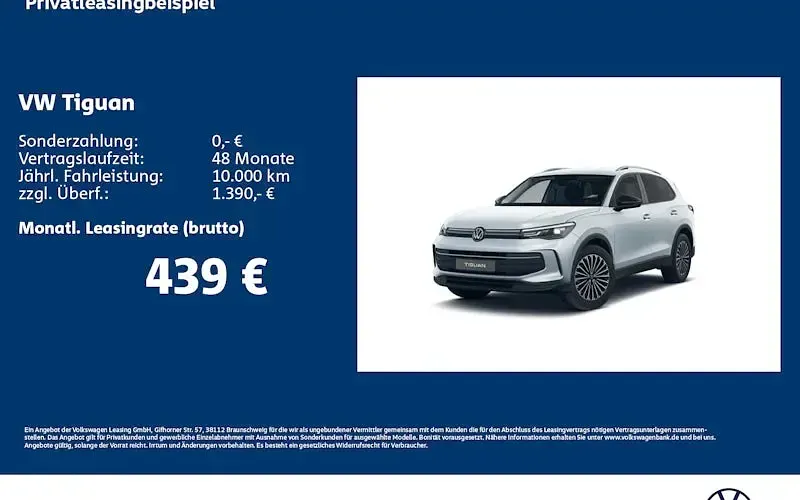 Neu VW Tiguan Life 150 PS (110 kW) 2026 Schwarz SUV