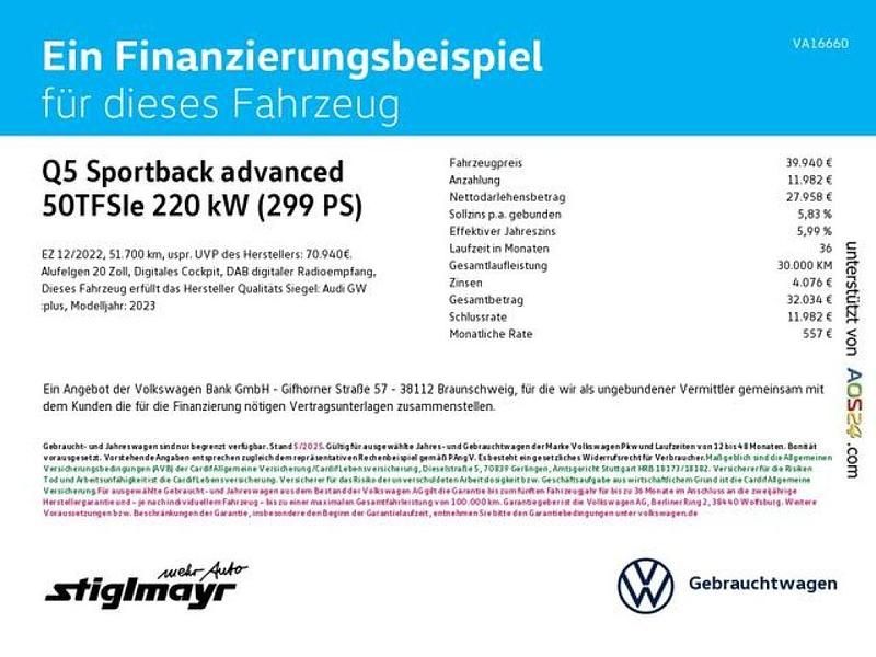 Gebraucht Audi Q5 Sportback Advanced Plus 299 PS (219 kW) 2022 Matadorrot metallic (metallic) SUV