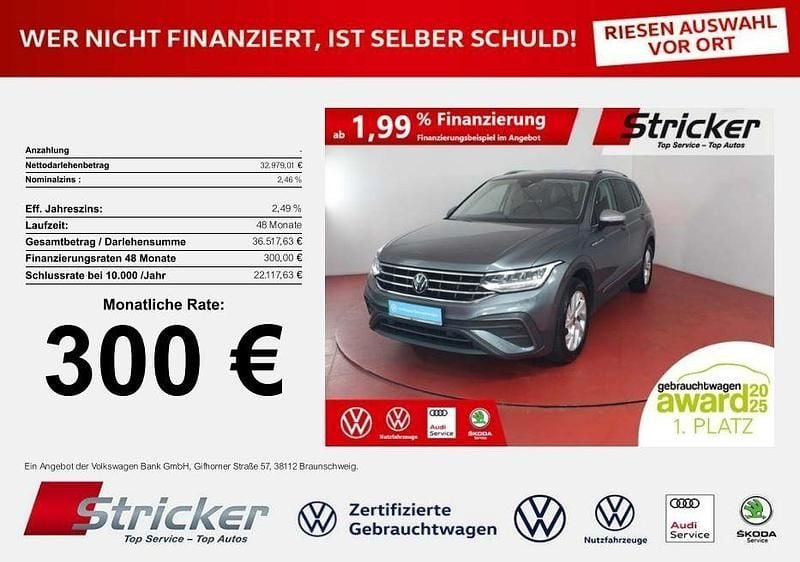 Platinum grey metallic Gebraucht 2024 VW Tiguan Allspace Life SUV | 32.978 € (Superpreis) - Bild 1/4