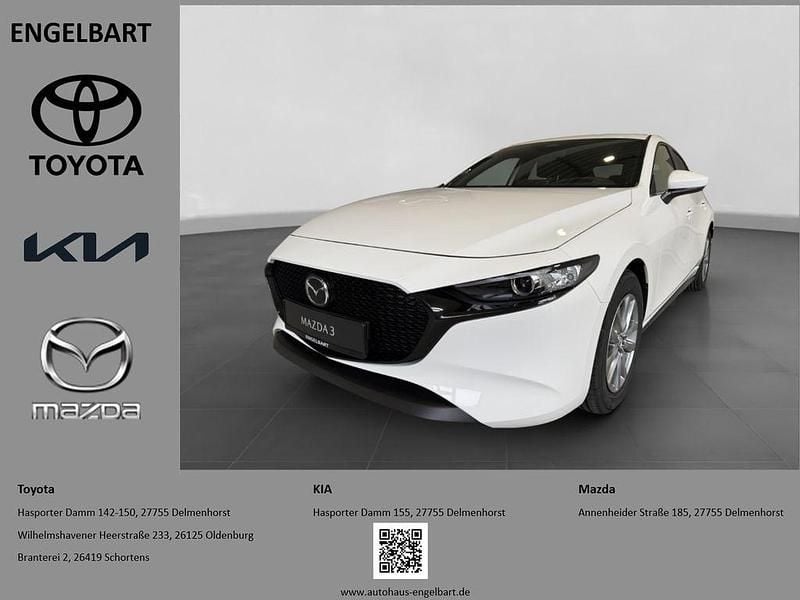 Neu Mazda 3 Prime-Line 140 PS (102 kW) 2025 Arctic white Limousine