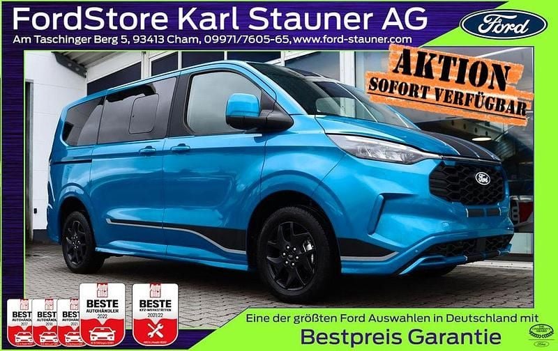 Digital aqua blue metallic Neu 2025 Ford Tourneo Custom Sport Van / Kleinbus | 58.980 € (Guter Preis) - Bild 1/4