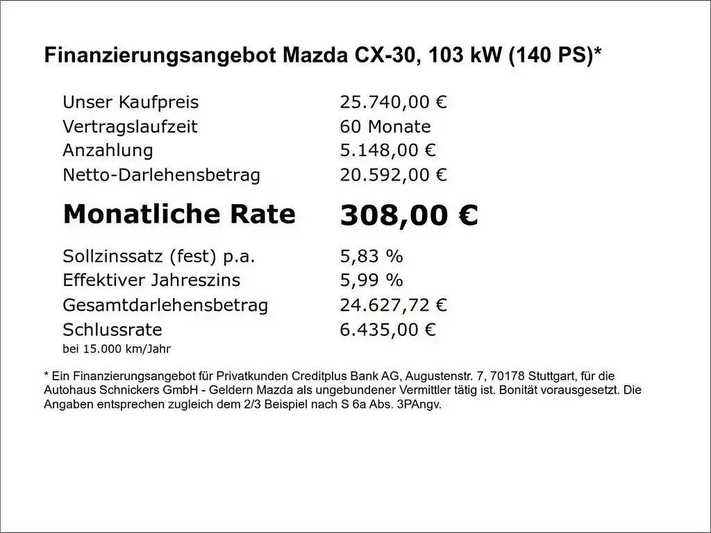 Gebraucht Mazda CX-30 Takumi-Line 140 PS (102 kW) 2025 Schwarz SUV