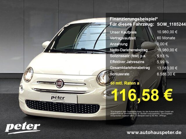 Weiß Gebraucht 2020 Fiat 500 Lounge Kleinwagen | 10.980 € (Fairer Preis) - Bild 1/4
