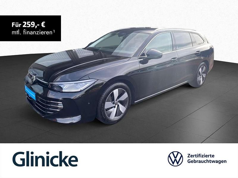 Grenadillschwarz metallic Gebraucht 2025 VW Passat Elegance Kombi | 37.833 € (Fairer Preis) - Bild 1/3