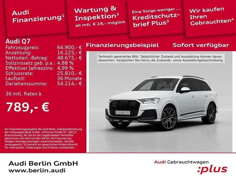Gletscherweiß metallic Gebraucht 2023 Audi Q7 S-Line SUV | 64.900 € (Superpreis) - Bild 1/3