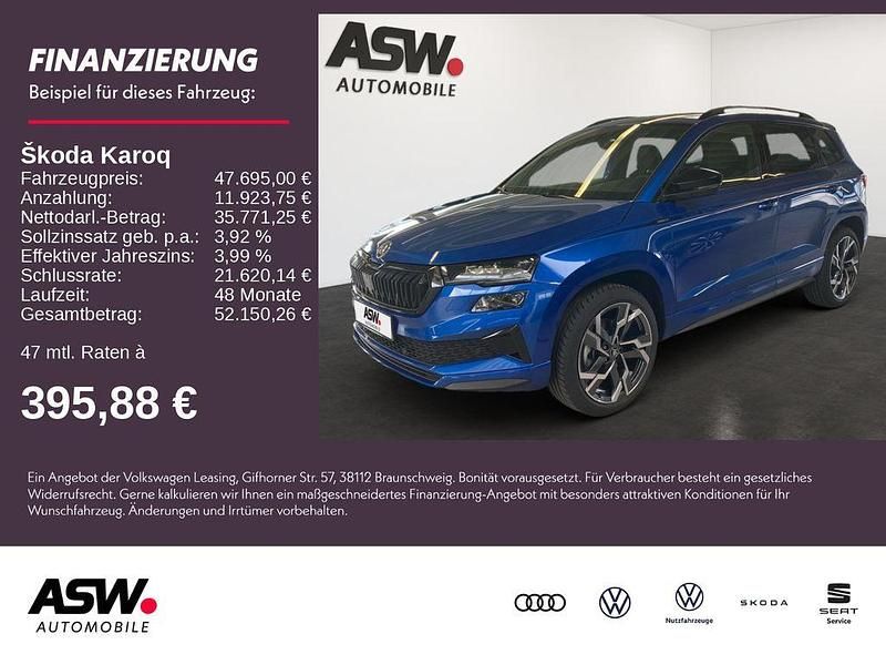 Raceblau metallic Neu 2025 Skoda Karoq SportLine SUV | 47.695 € (Teuer) - Bild 1/4