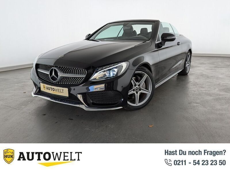 Obsidianschwarz lack Gebraucht 2018 Mercedes C220 Sport Cabrio | 28.460 € (Fairer Preis) - Bild 1/4