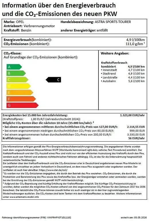 Gebraucht Opel Astra 136 PS (100 kW) 2026 Kombi
