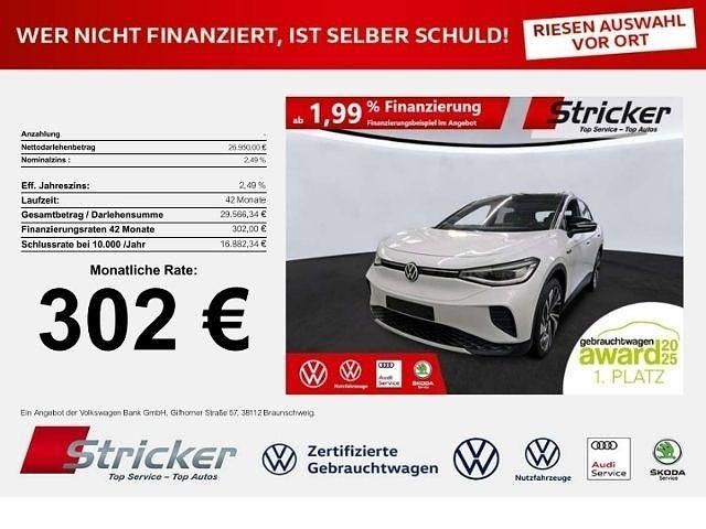 Gebraucht VW ID.4 150 kW (204 PS) 2020 Gletscherweiß metallic schwarz (metallic) SUV
