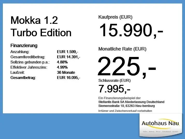 Gebraucht Opel Mokka Edition 101 PS (74 kW) 2023 Arktis weiss SUV