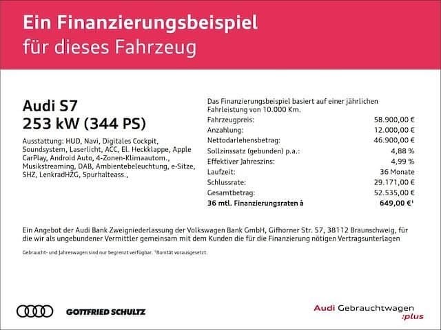 Gebraucht Audi S7 Ambiente 344 PS (253 kW) 2021 Mythosschwarz metallic Kleinwagen