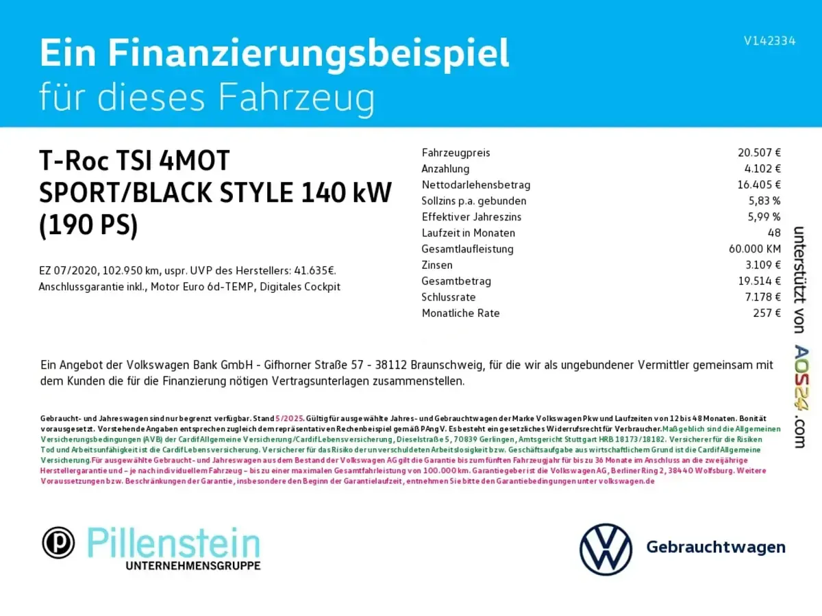 Gebraucht VW T-Roc Sport 190 PS (139 kW) 2020 Grau SUV