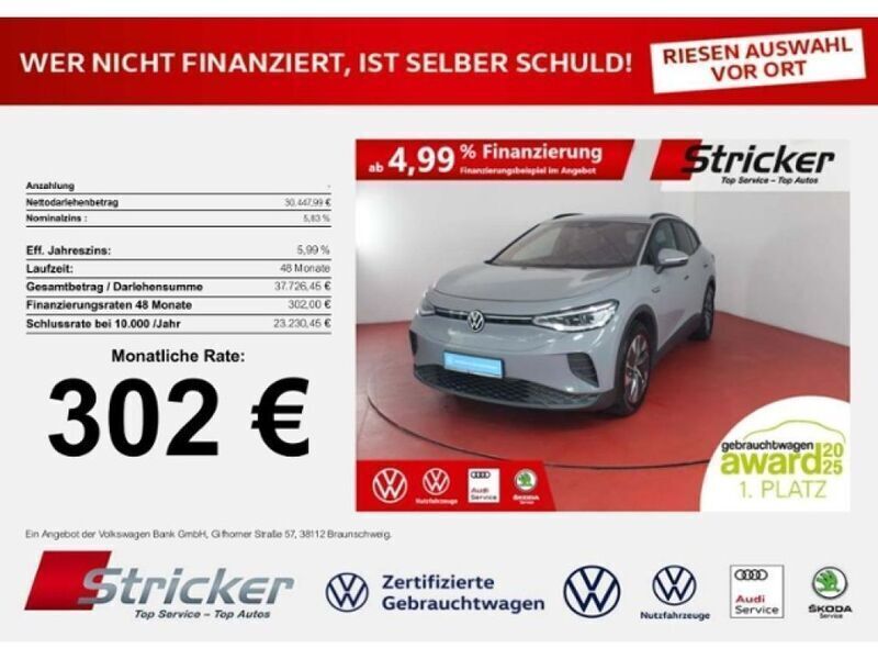 Mondsteingrau Gebraucht 2023 VW ID.4 Pro Performance SUV | 30.444 € (Superpreis) - Bild 1/4