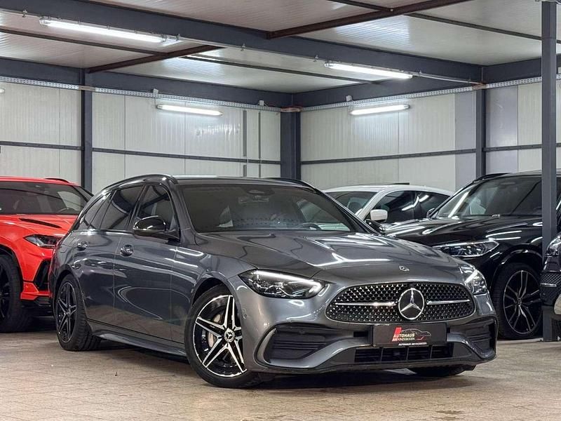 Grau selenitgrau metallic Gebraucht 2022 Mercedes C220 AMG line Kombi | 31.890 € (Etwas zu teuer) - Bild 1/4