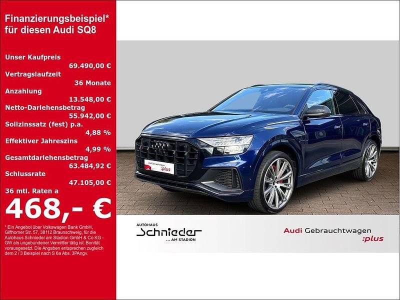 Blau Gebraucht 2022 Audi SQ8 Competition SUV | 69.490 € (Superpreis) - Bild 1/4