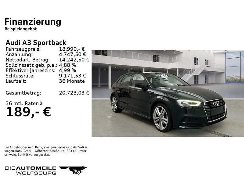 Gebraucht Audi A3 Design 150 PS (110 kW) 2019 Mythosschwarz metallic Limousine