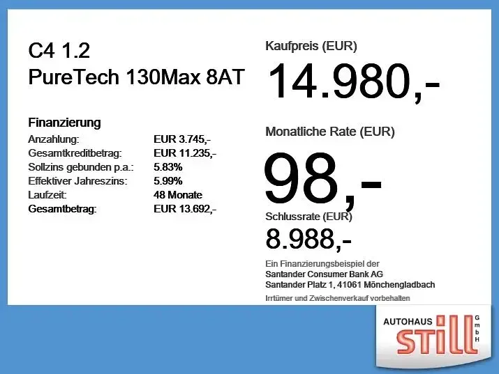 Usata Citroën C4 PureTech 131 CV (96 kW) 2023 Bianco SUV