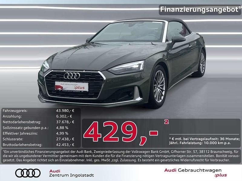 Grün metallic Gebraucht 2023 Audi A5 Cabriolet Advanced Cabrio | 43.980 € (Teuer) - Bild 1/3