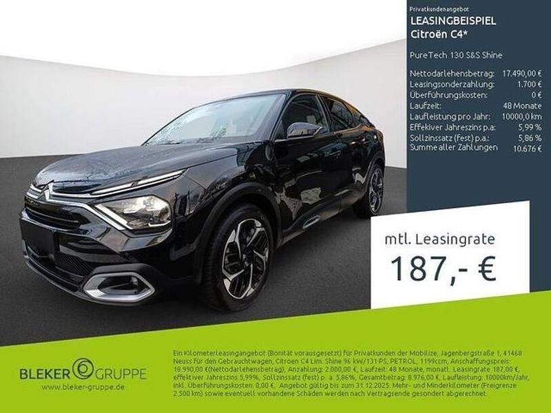 Gebraucht Citroën C4 PureTech 131 PS (96 kW) 2023 Lackierung schwarz perla nera/typ aussenverkleidung metalliclackierung Limousine