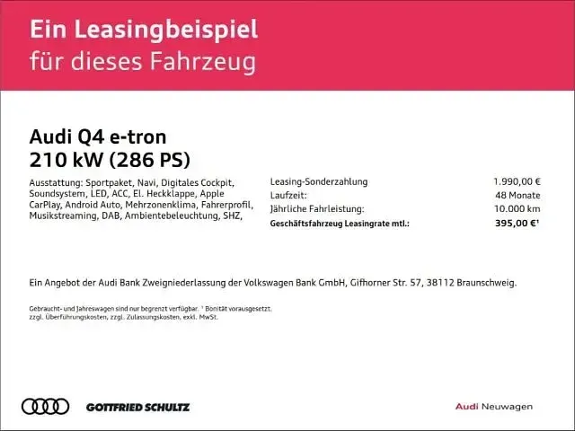 Neu Audi Q4 Sportback e-tron S-Line 210 kW (286 PS) 2026 Weiss SUV