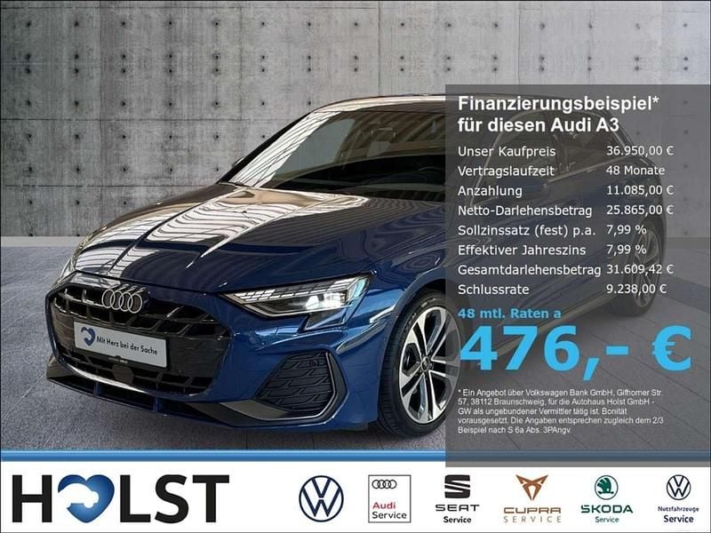 Ascariblau metallic Gebraucht 2024 Audi A3 S-Line Limousine | 36.950 € (Guter Preis) - Bild 1/4