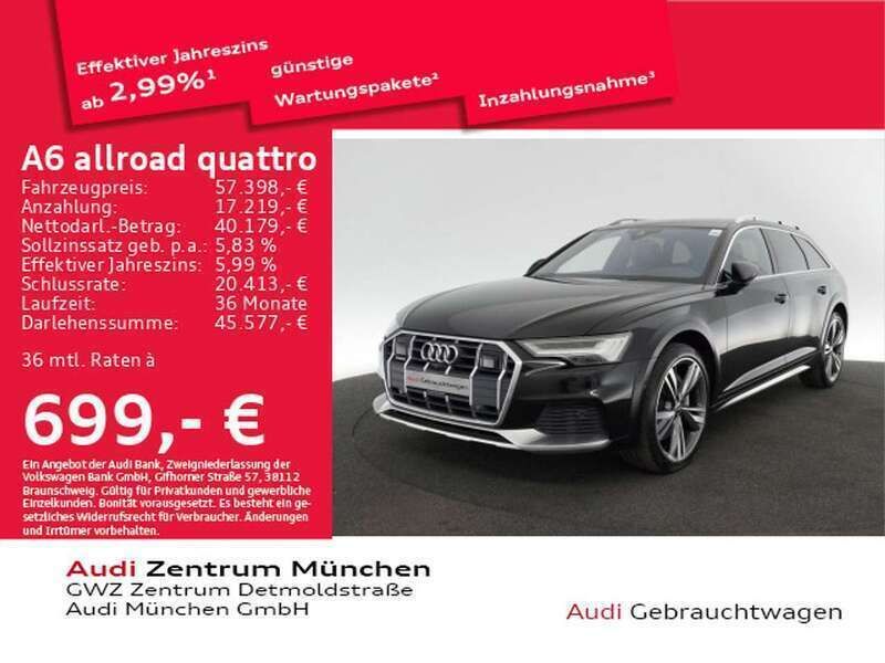Mythosschwarz metallic Gebraucht 2022 Audi A6 Allroad Ambiente Kombi | 62.975 € (Etwas zu teuer) - Bild 1/2