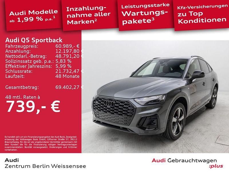 Grau Gebraucht 2025 Audi Q5 Sportback S-Line SUV | 60.989 € (Teuer) - Bild 1/4
