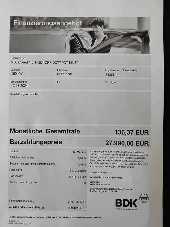 Gebraucht Kia XCeed GT-Line 204 PS (150 kW) 2024 Sirius silver SUV