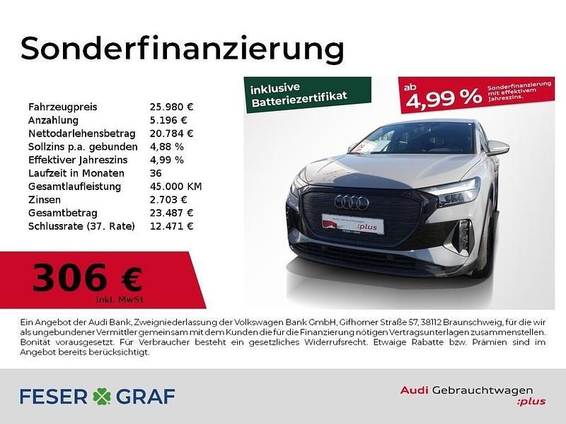 Kieselgrau Gebraucht 2022 Audi Q4 Sportback e-tron Advanced SUV | 25.980 € (Fairer Preis) - Bild 1/4