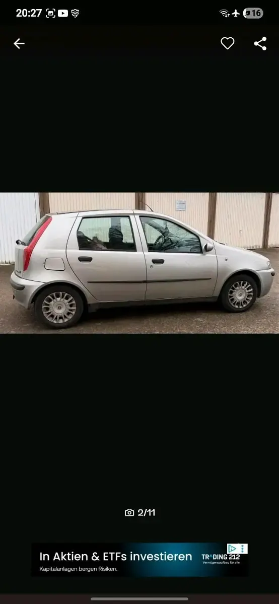 Gebraucht Fiat Punto 2000 Silber Kleinwagen