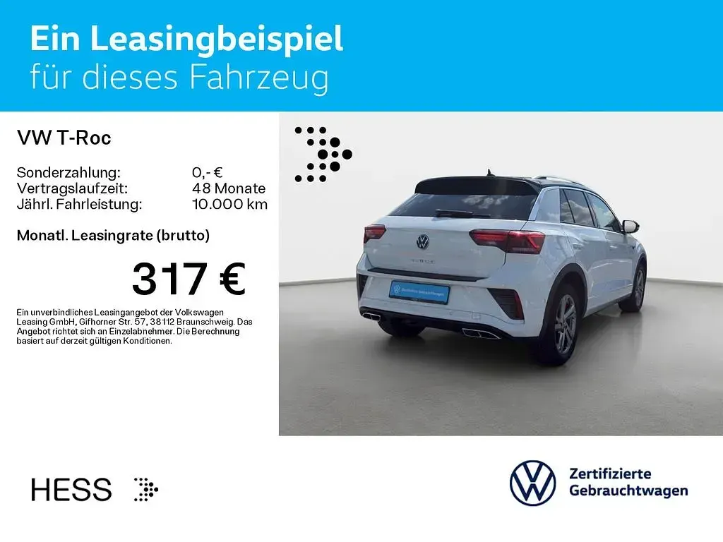 Gebraucht VW T-Roc R-line 150 PS (110 kW) 2023 Pure white schwarz SUV
